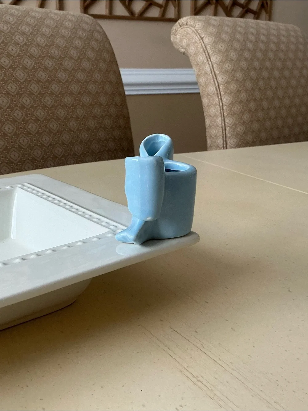 Blue Bow Mini Mug Toothpick Holder Platter Decoration + Bonus 🎀